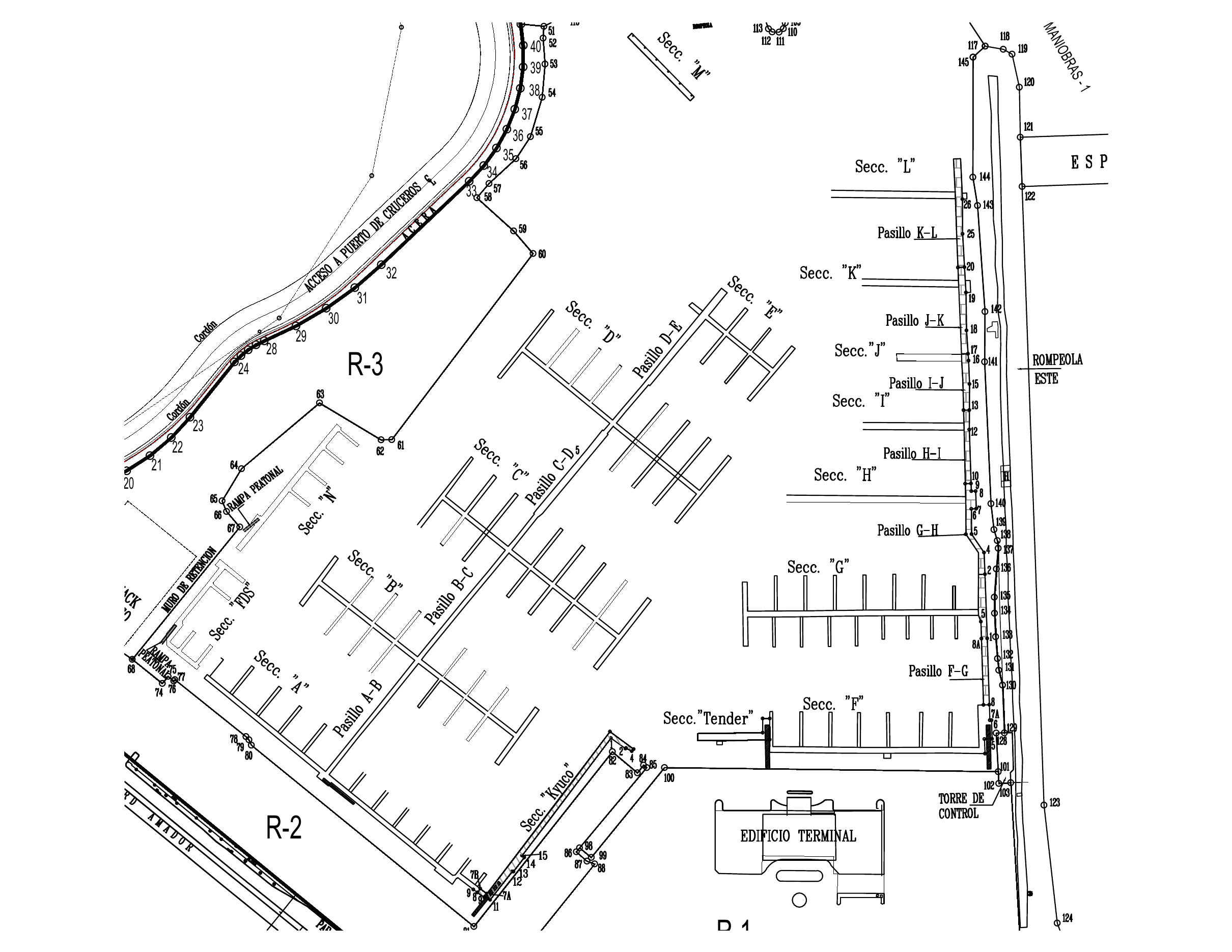 Plano general del muelle